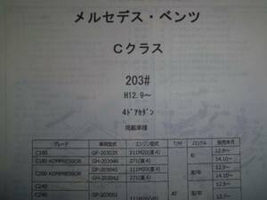 メルセデスベンツ　Cクラス（203＃）Ｈ12.9～パーツガイド