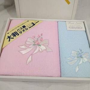 【未使用】UCHINO 大判 バスタオル Floral Series【家庭用品 タオル 浴用タオル ピンク ブルー】7