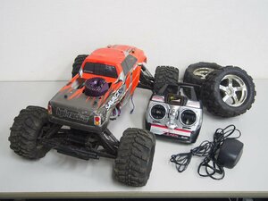 ☆【2K0321-24】 HPI RACING モンスタートラック エンジンラジコン SAVAGE25 ワルケラ WK-2401 送信機 タイヤ付 ジャンク