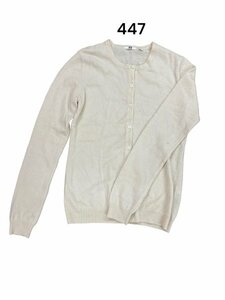 カシミヤ 100% UNIQLO ユニクロ カーディガン レディース M 羽織 上着 トップス クリーム色 ホワイト系 No.447