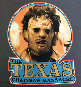 Tシャツ【THE TEXAS CHAINSAW MASSACRE】悪魔のいけにえ / LEATHERFACE (グレー) レザーフェイス CREEPY CO. / OT-460
