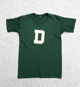 極美品 50s チャンピオン ランナータグ フロッキープリント Tシャツ 緑 L ビンテージ ランタグ