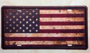K221 新品●ブリキ看板 ビンテージ風 アメリカ 国旗 アメリカン 雑貨 星条旗 かっこいい おしゃれ インテリアに アンティーク レトロ