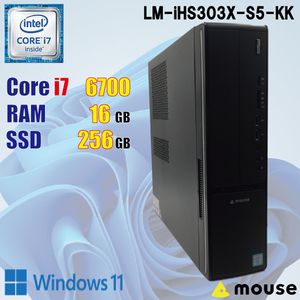 mouse LUV MACHINES Slim LM-iHS303X-S5-KK / Core i7 6700 / 16GB / SSD 256GB / Windows11 / 中古 パソコン / 中古 デスクトップ / DVD /