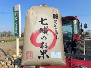 七城のお米　ヒノヒカリ　玄米30kg　花まる農場 無農薬無肥料栽培　有機JAS認証　令和5年度産　熊本県菊池自然米