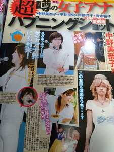 雑誌・切り抜き4p～超噂の有名女子アナハプニングショット/中野美奈子×平井理央×戸部洋子×青木裕子