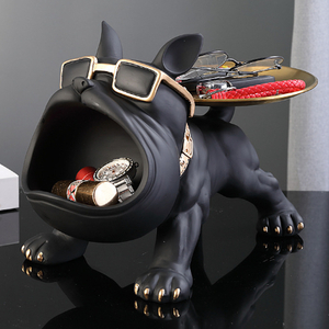 小物 収納 トレイ 犬型 フレンチ ブルドッグ トレー 置物 オブジェ 装飾 インテリア 玄関 アクセサリー ブラック ゴールド オーナメント