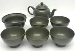 【備前焼 / 茶器揃い】 ②急須 湯冷し お猪口 陶器 陶芸品 煎茶器 骨董品