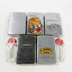 M281-8888 ■▲ zippo ジッポ オイルライター 5点まとめ フリント付き 喫煙具 喫煙グッズ 無地 コレクション CAMEL キャメル ライター ②