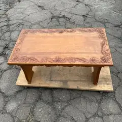 木製・彫刻テーブル　アジアン