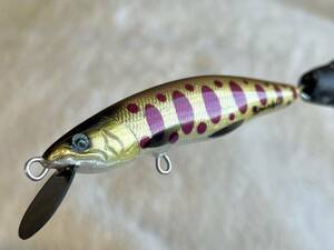 ハンドメイドミノー sparkle lures 山女魚73Sシンキング 6.5gブラウンゴールド