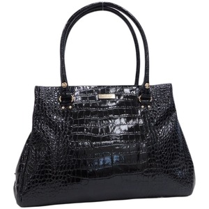 1円 ■ 極美品 ケイトスペード ハンドバッグ WKRU1257P06 ブラック系 エナメル kate spade ■E.Bss.An-22