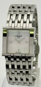 【ティソ　1円～】　◎TISSOT◎　T02.1.181.7　L910　シェル　スクエア　腕時計　クォーツ　稼働　レディース　B82L33