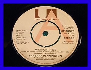 【45】Barbara Pennington / Midnight Ride/UP 36378/プロモ/UK Original/5点以上で送料無料、10点以上で10%割引!!!/EP