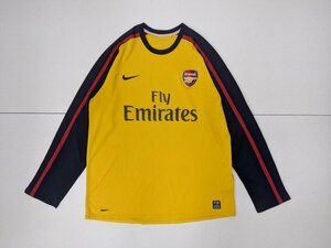 11．アーセナル 08/09 NIKE 00s オールド ナイキ 長袖 サッカー ユニフォーム ゲーム シャツ プレミアリーグ ロゴ メンズXL相当 黄紺 509