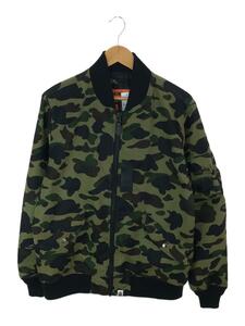 A BATHING APE◆フライトジャケット/L/ポリエステル/KHK/カモフラ/001LJH801015M