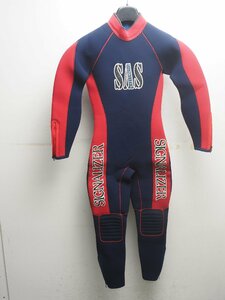 USED SAS エスエーエス ウェットスーツ 5mm メンズ 165cm/55kg 平置きサイズ:胸囲40cm腹囲32cm尻囲42cm ダイビング用品[Z57896]