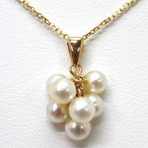MIKIMOTO(ミキモト)《K18 アコヤ本真珠/天然ダイヤモンドネックレス》M 約3.1g 約40.0cm pearl necklace jewelry ベビーパール EA2/EA7