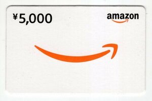 Amazon　アマゾンギフト券　5000円分　現物発送、コード通知どちらでも可　４