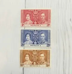 外国切手　ドミニカ　1987　ジョージ6世　3種
