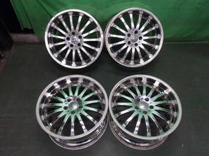 ☆　ホイール　4本　メーカー不明　19×9.5JJ　+38/+33　PCD114.3　5H　19インチ　メッキ　☆