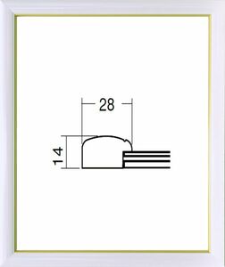 デッサン用額縁 木製フレーム 5600 半切サイズ 白/金