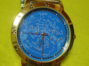 珍品　デザイン　星座の腕時計　ブルー＆ゴールド