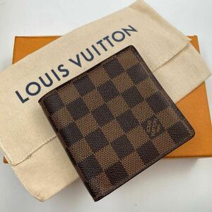 H824【ほぼ極美品】 LOUIS VUITTON ルイヴィトン N61675 ダミエ ポルトフォイユ マルコ 二つ折り 財布 ウォレット レディース メンズ