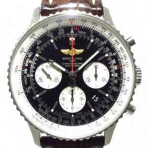 BREITLING(ブライトリング) 腕時計 ナビタイマー01 AB012012 メンズ SS/革ベルト/クロノグラフ 黒×アイボリー
