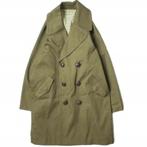 新品 HED MAYNER ヘドメイナー 19SS PEA COAT コットンギャバジン オーバーサイズピーコート HMO101 S KHAKI トレンチ アウター g9030