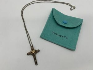 『TIFFANY&Co.』ティファニーシグネチャークロスネックレス 925 750 アクセサリー スターリングシルバー K18 袋有り ティファニー『１円』