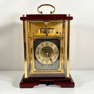和時計様式 置時計　セイコー SEIKO　クォーツ QUARTZ QY352G 　約W21.5cm×D16cm×H33cm アンティーク調