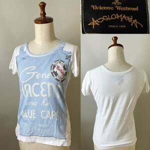 ★【国内正規品 イタリア製】ANGLOMANIA Vivienne Westwood アングロマニア ヴィヴィアンウエストウッド コットン 転写 半袖 Tシャツ S