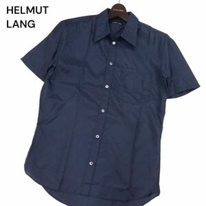 イタリア製★ HELMUT LANG ヘルムートラング 春夏★ 半袖 ナイロン シャツ Sz.44　メンズ ネイビー　I4T01327_4#A