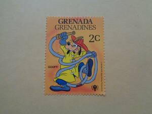 グレナダ・グレナディーン切手　1979年　国際児童年　ディズニー　Fire Fighter Goofy　消防士グーフィー　　2C
