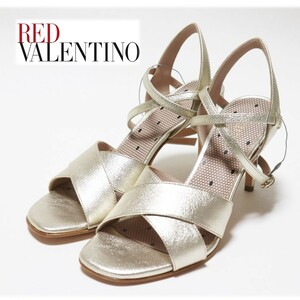 《RED VALENTINO レッドヴァレンティノ》箱付新品 定価86,900円【洗練されたデザイン】 ハイヒール レザーサンダル 36(23cm)A9657