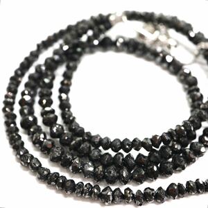 20.00ct!!《K14WG 天然ブラックダイヤモンドネックレス》A 約4.8g 約45cm necklace black diamond ジュエリー jewelry EA0/EA3