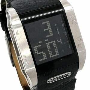 DIESEL ディーゼル 腕時計 DZ7076 クオーツ デジタル スクエア ブラック カレンダー 個性的 おしゃれ 格好良い 電池交換済み 動作確認済み