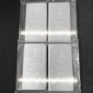 井嶋金銀工業 500g×4 新品未開封 シルバー999 純銀 地金 銀 インゴット 連番 