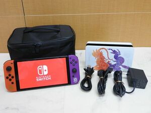 1円〜 中古 Nintendo Switch 有機ELモデル スカーレット・バイオレットエディション 本体