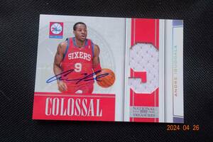 Andre Iguodala 2010 Playoff National Treasures Colossal Jersey Numbers Signatures#17/49