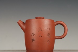 ∇古物堂∇ 唐物 紫砂壺 【万順記 子怡】重量119g 朱泥 急須 煎茶道具 茶壷 茶壷 煎茶道具 紫砂壷 孟臣 