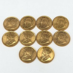 K22 南アフリカ クルーガーランド金貨 1/4oz 10点 おまとめ 総重量85.1ｇ【CDAM0027】