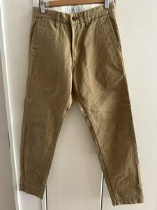 "APACHE” CHINO アパッチ チノパンツ サイズSMALL 表記 ベージュ系 程度良好 綿100％ 日本製 60’S風 チノパン ファスナー 三野産業㈱