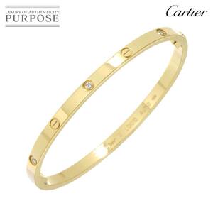 カルティエ Cartier ラブ ブレス SM ハーフ ダイヤ 6P #15 K18 YG 750 ブレスレット バングル Bracelet【証明書付き】 90217996