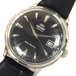 オリエント デイト 自動巻 オートマチック 腕時計 メンズ ブラック文字盤 AC00-C0-B 純正ベルト ORIENT QR044-27