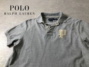 POLO RALPH LAUREN●OLD ENGLISH P ワッペン 鹿の子素材ポロシャツ●ラルフローレン●グレー