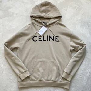 【未使用・定番モデル】CELINE セリーヌ ロゴ パーカー フーディ プルオーバー プリント XL オーバーサイズ ベージュ