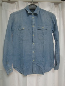 【中古】★Ralph Lauren Chambray Print Shirt sizeS/ラルフローレン シャンブレー プリントシャツ メンズSサイズ バックプリント★