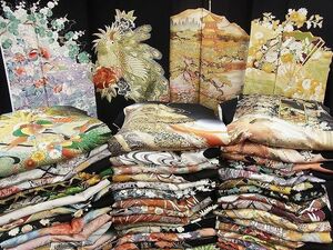 平和屋■1円 黒留袖 まとめて50点 鴛鴦 尾長鳥 孔雀 人物 風景 花柄 作家物 駒刺繍 金銀彩 など 未使用品あり 全て正絹 se1455